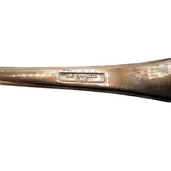 Italian Silver Plate Salad Serving Set Spoon Fork Elegant Dining Vintage 9 Inch - Picture 12 of 14